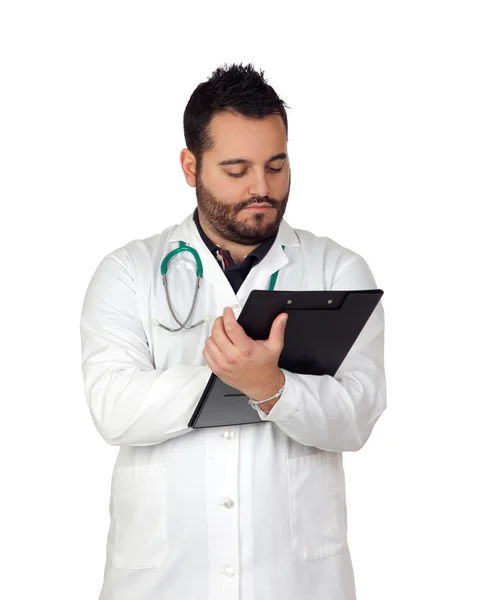 Bearded young doctor in the hospital — Stock Photo, Image