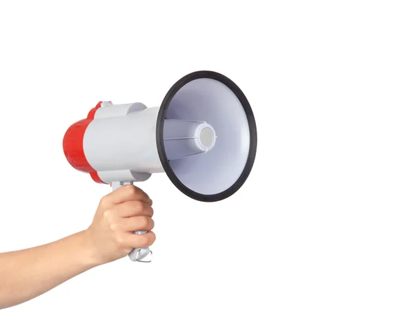 Someone with a Megaphone for proclaiming something — Stock Photo, Image