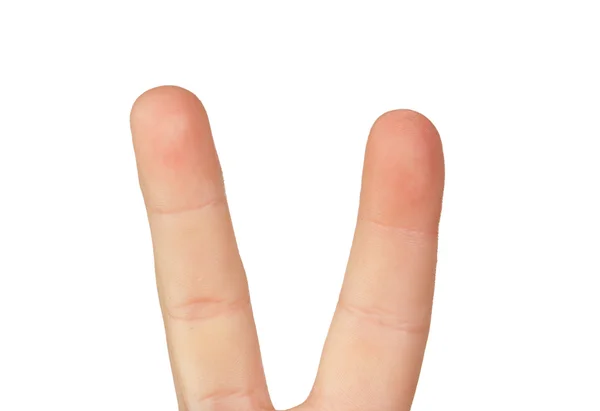 Fingers doing the symbol of victory — Stock Photo, Image