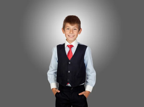 Smiling little businessman — Stock Photo, Image