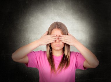 Woman Covering Her Eyes clipart