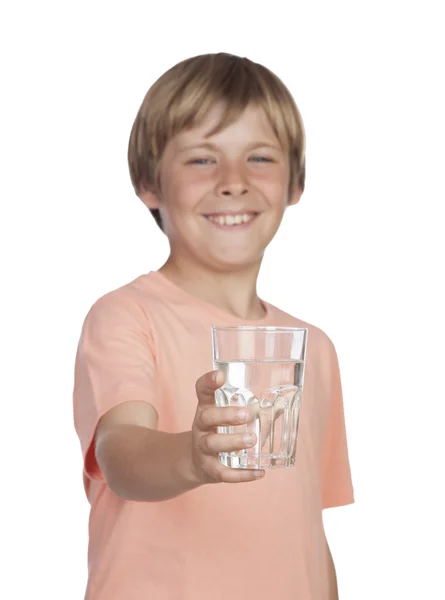 Thirsty adolescent with water for drink. — Stock Photo, Image