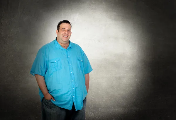 Hombre gordo feliz — Foto de Stock