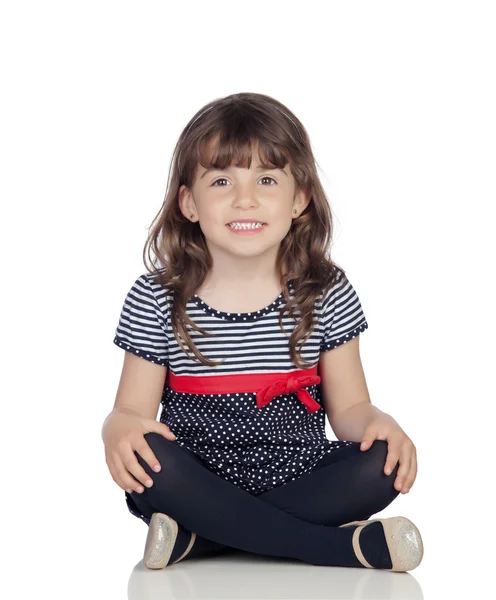 Roztomilá dívka sedící — Stock fotografie