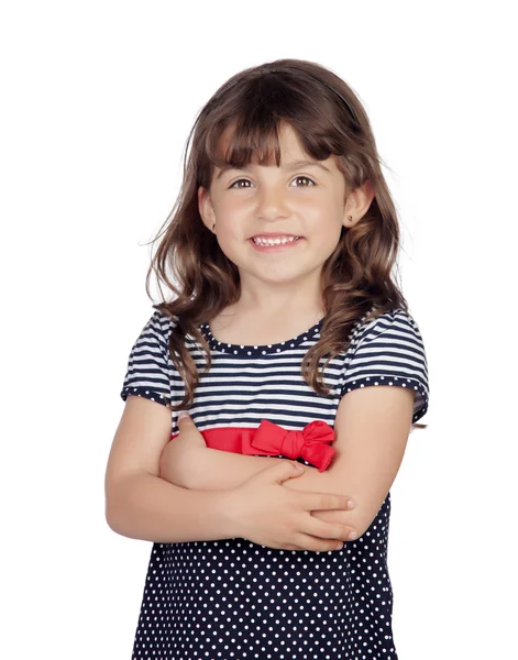 Menina adorável com um vestido bonito — Fotografia de Stock