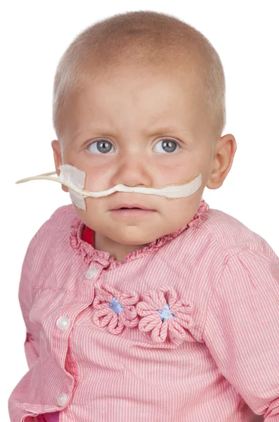 Adorable baby beating the disease — Stock Photo, Image