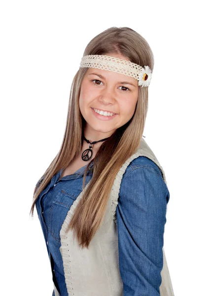 Menina bonita com roupas hippie — Fotografia de Stock