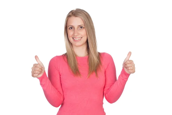 Attractive woman saying Ok — Stock Photo, Image