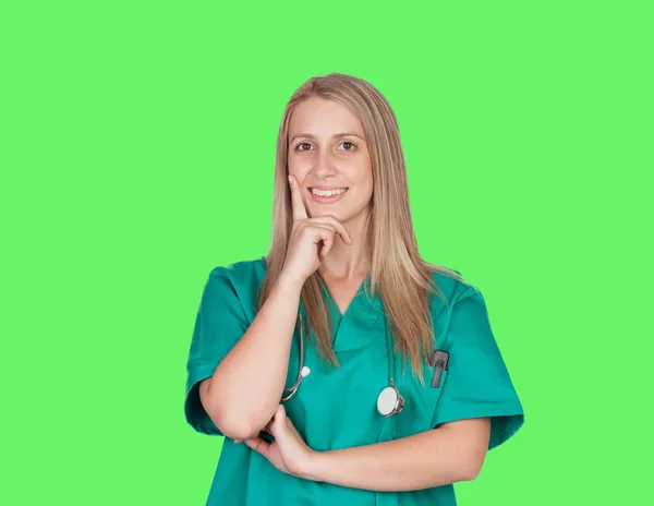 Chica médica pensativa —  Fotos de Stock