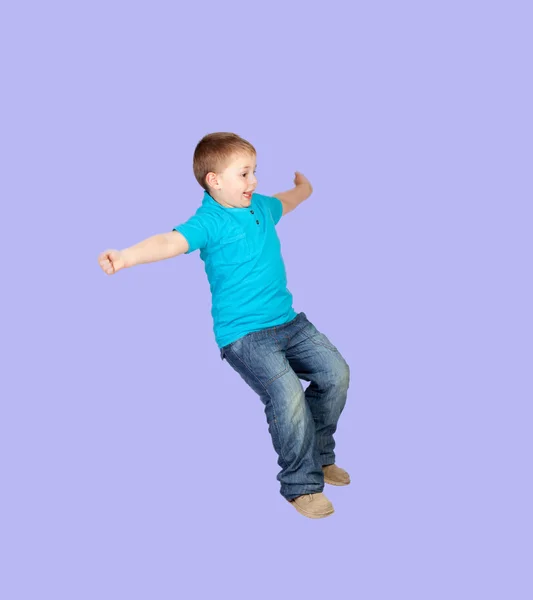 Schattig kind springen — Stockfoto