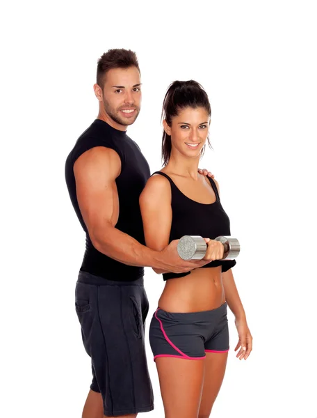 Attractive woman and a personal trainer Royalty Free Stock Images