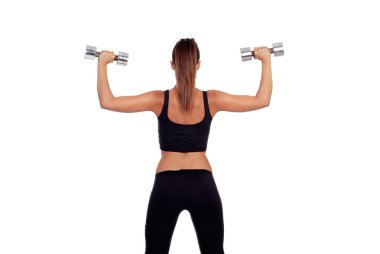 fitness kadın geri halter kaldırma