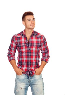 Casual çocuk kareli gömlek ararken