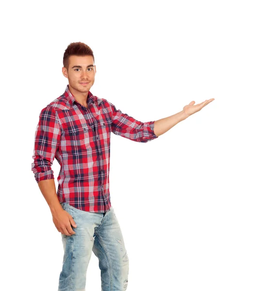 Young boy indicating something — Stock Photo, Image