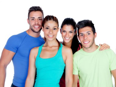 fitness giysileri ile arkadaş grubu