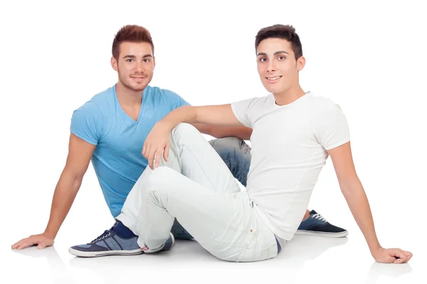 Portrait of two brothers sitting Stock Image