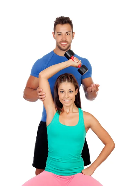 Training mit meinem Personal Trainer — Stockfoto