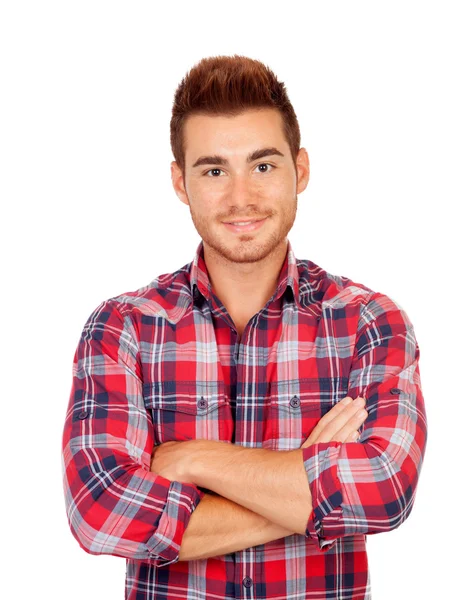 Casual boy with plaid shirt — Stock Photo, Image