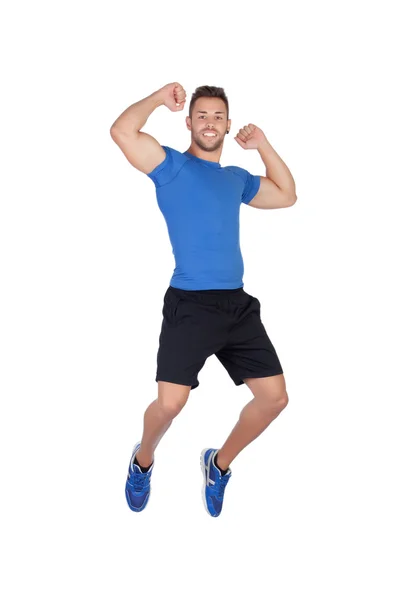 Happy young men jumping — Stock Photo, Image