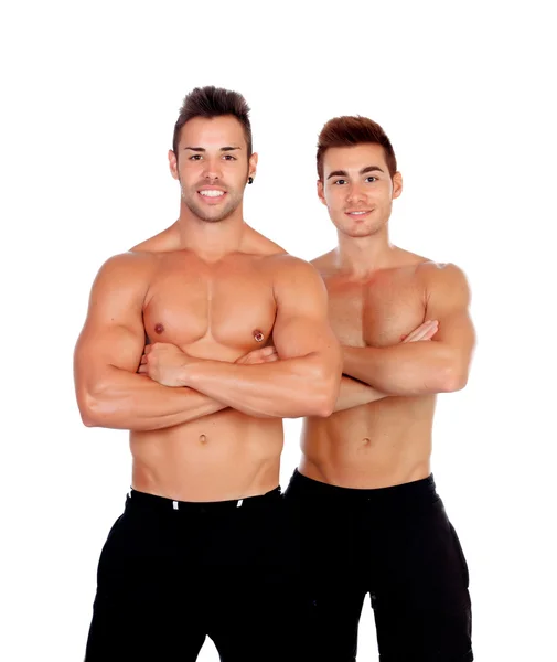 Couple of handsome muscled man — Stock Photo, Image