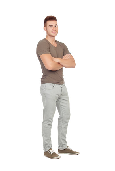 Natural young men with jeans