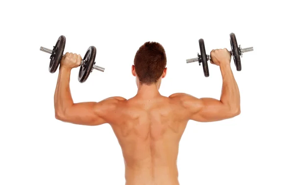 Schöner muskulöser Mann beim Training — Stockfoto