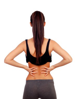kadın bel ağrısı ile spor giyim