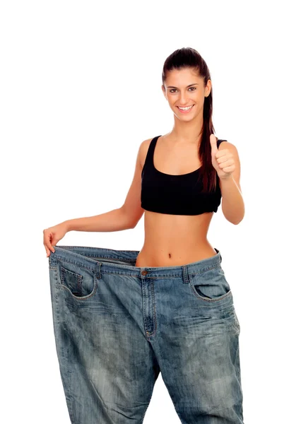 Objective achieved. Woman at her ideal weight — Stock Photo, Image