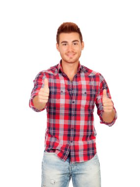 Tamam diyerek sivri saçlı çekici çocuk