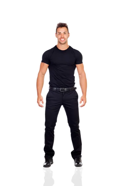 Attractive man in black — Stock Photo, Image