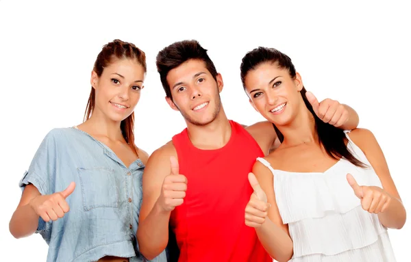 Grupo de amigos casuais dizendo Ok — Fotografia de Stock