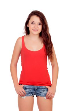 izole oldukça casual kız