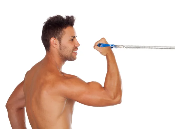 Muscular man training — Stock Photo, Image