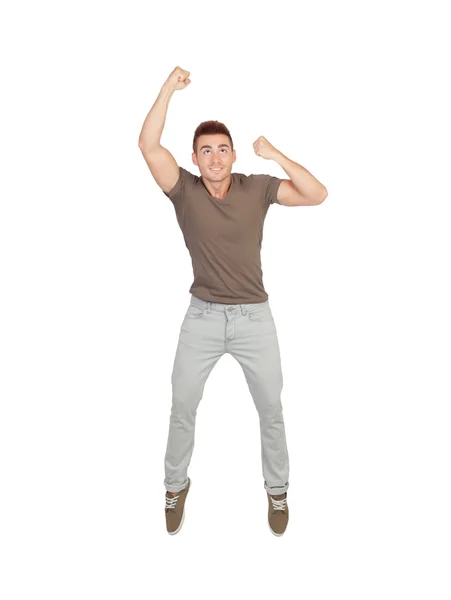 Happy young man jumping — Stock Photo, Image