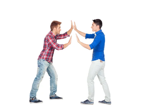 Two faced young men — Stock Photo, Image