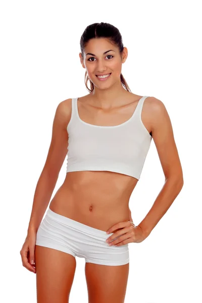 Girl in white underwear — Stock Photo, Image