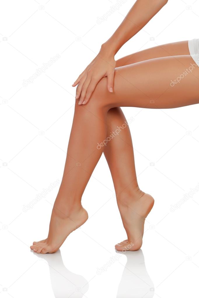 Beautiful female legs perfectly depilated