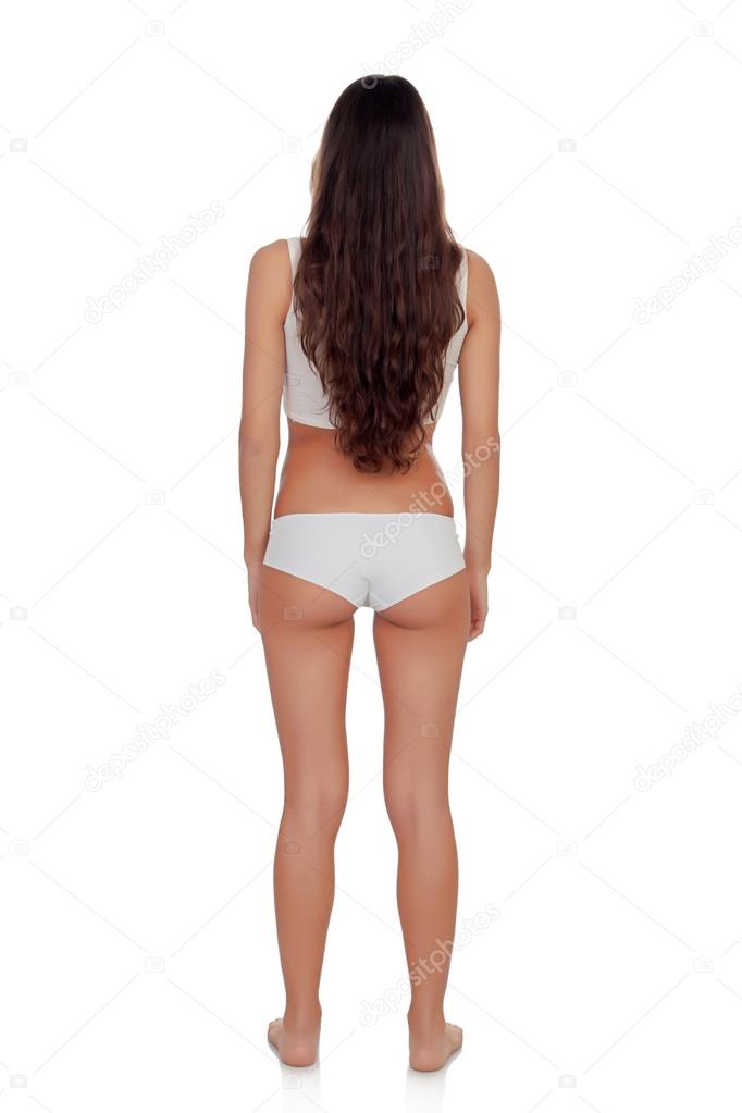 Girl back in white underwear Stock Photo by ©Gelpi 34809785