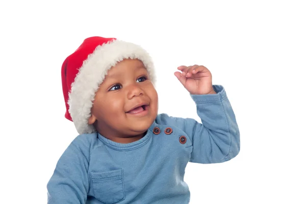 Entzückendes afrikanisches Baby mit Weihnachtsmütze — Stockfoto