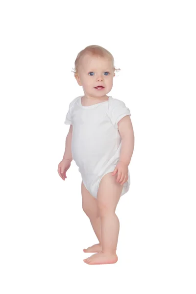 Adorable blonde baby in underwear — Stock Photo, Image