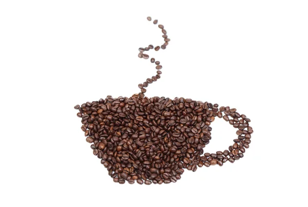 Desenhado com xícara de café torrado — Fotografia de Stock
