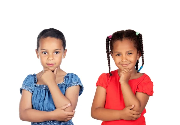 Duas lindas meninas pensando — Fotografia de Stock