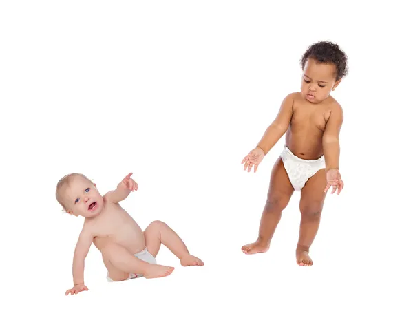 Två funny babies — Stockfoto