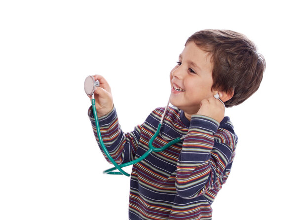 Little child wiht a stethoscope