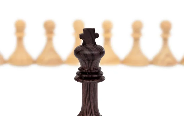 The king against pawns. — Stock Photo, Image