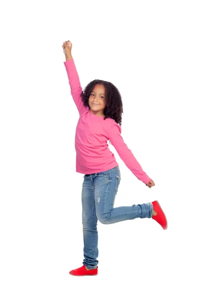 Vicces lány jumping — Stock Fotó