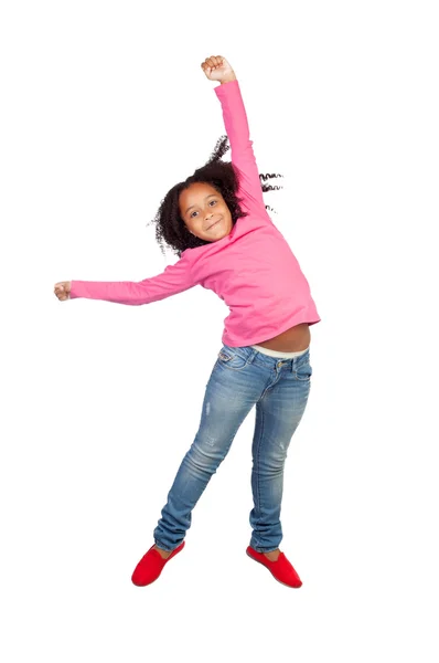 Menina engraçada pulando — Fotografia de Stock
