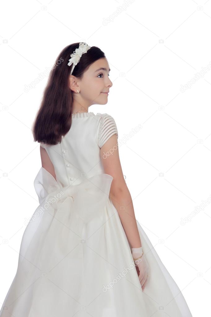 Adorable little girl dressed in communion