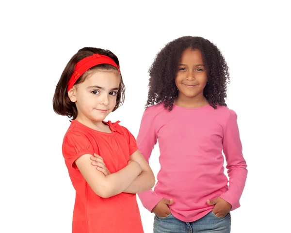 Two differents beautiful little girls — Stock Photo, Image