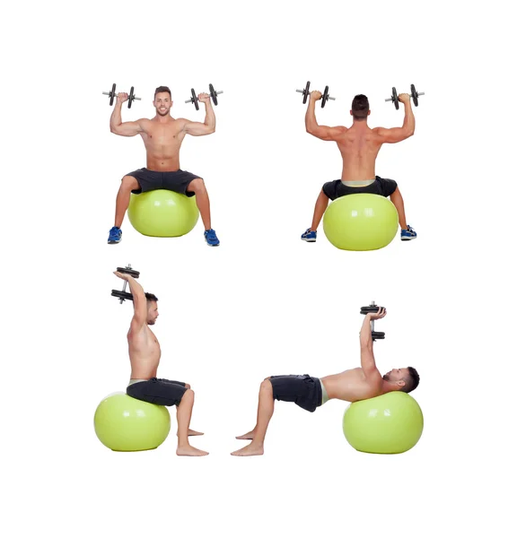 Sequence of a man lifting weights — Stock Photo, Image